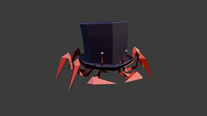 TopCrab: cilinderes, vörös lábú pók-rák 3D modellje